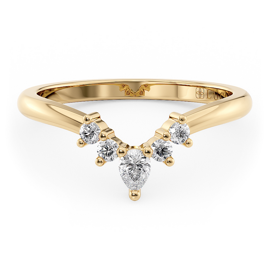 Load image into Gallery viewer, LUCCE Contoured with Round and Pear Diamonds in Gold or Platinum

