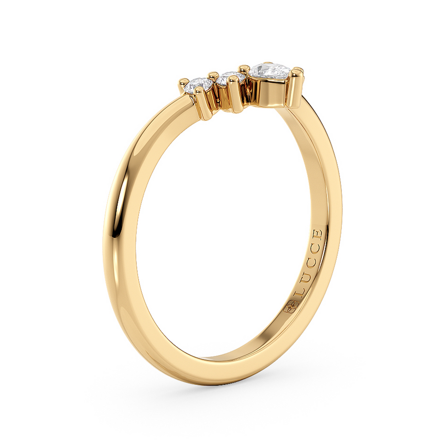 Load image into Gallery viewer, LUCCE Contoured with Round and Pear Diamonds in Gold or Platinum
