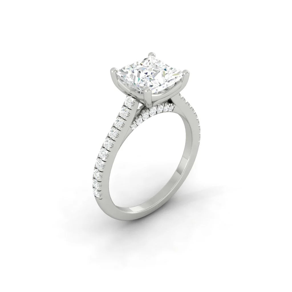 Load image into Gallery viewer, LUCCE FIRENZE™ Pavé Princess Natural Diamond 0.50ct F VS1 Ex GIA Platinum
