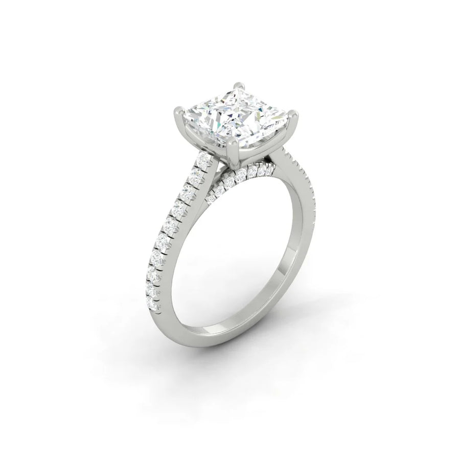 Load image into Gallery viewer, LUCCE FIRENZE™ Pavé Princess Natural Diamond 0.50ct F VS1 Ex GIA Platinum

