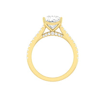 Load image into Gallery viewer, Lucce Firenze Pavé Princess Lab Diamond 0.52ct D VS1 Ex IGI 14K Yellow Gold
