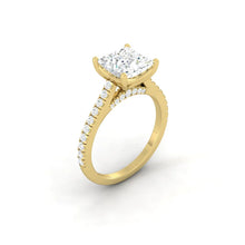 Load image into Gallery viewer, Lucce Firenze Pavé Princess Lab Diamond 0.52ct D VS1 Ex IGI 14K Yellow Gold
