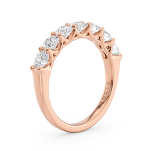 Load image into Gallery viewer, LUCCE Half Eternity Trellis 7-Stone Round Diamond Weding Ring in Gold or Platinum
