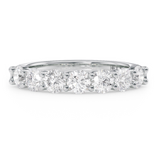 Load image into Gallery viewer, LUCCE Half Eternity Trellis 7-Stone Round Diamond Wedding Ring in Gold or Platinum
