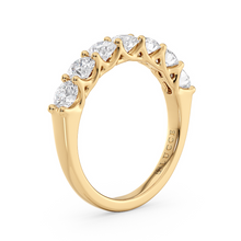 Load image into Gallery viewer, LUCCE Half Eternity Trellis 7-Stone Round Diamond Weding Ring in Gold or Platinum
