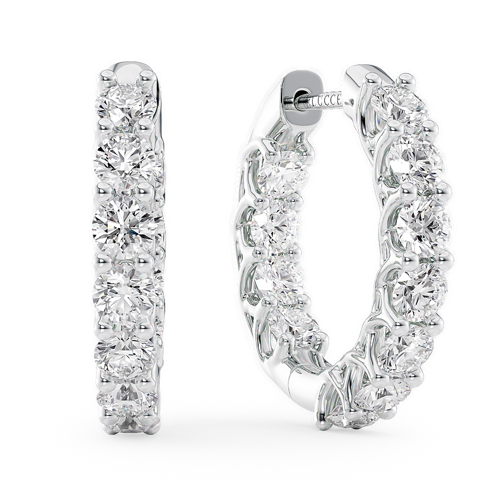 Load image into Gallery viewer, LUCCE RIVERA™ Eternity Hoop Earrings 2.20ctw Lab Diamond Platinum
