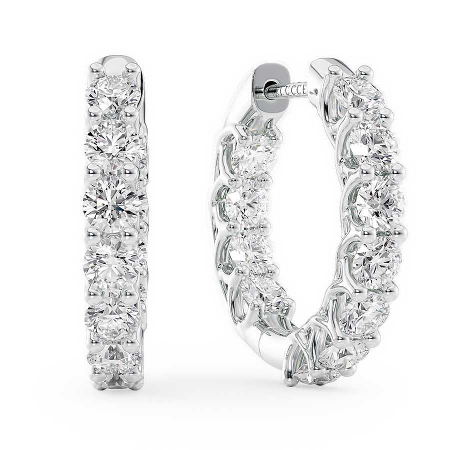 Load image into Gallery viewer, LUCCE RIVERA™ Eternity Hoop Earrings 2.20ctw Lab Diamond Platinum
