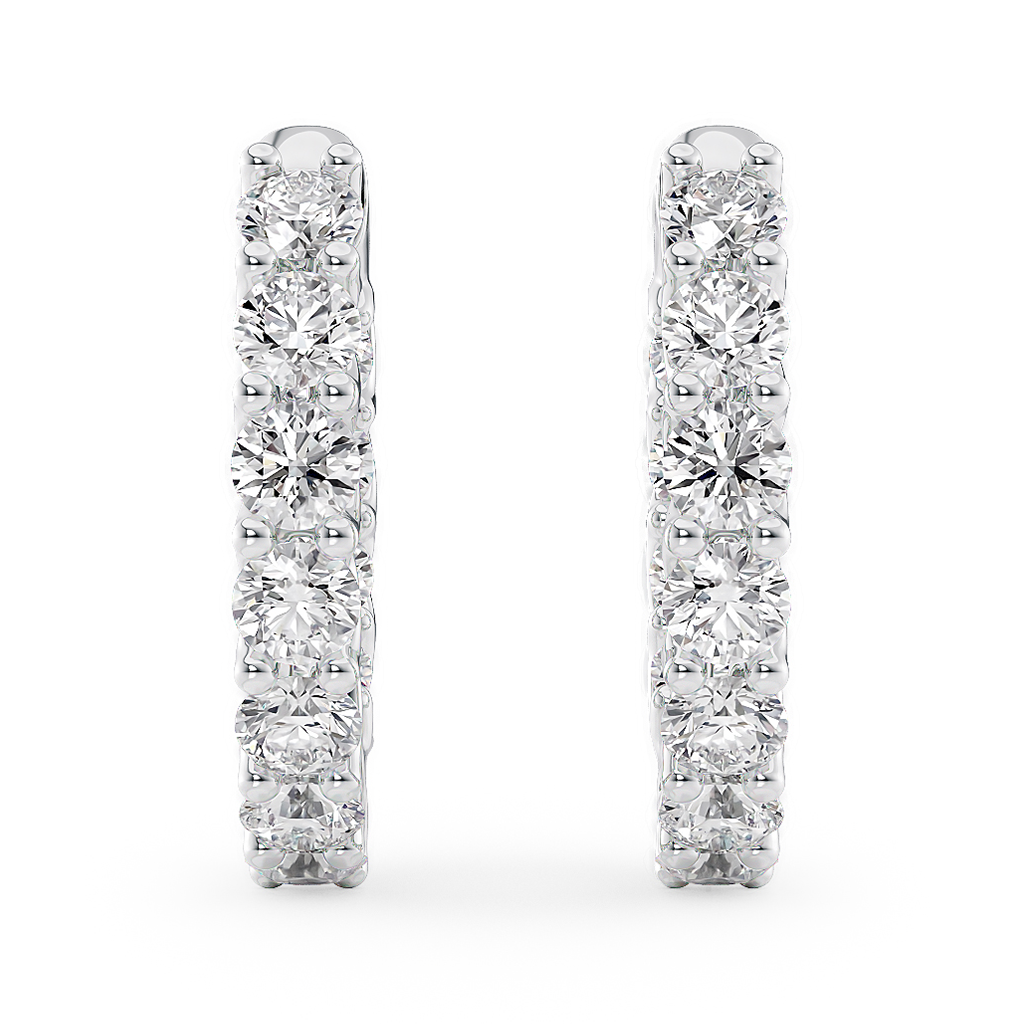 Load image into Gallery viewer, LUCCE RIVERA™ Eternity Hoop Earrings 2.20ctw Lab Diamond Platinum
