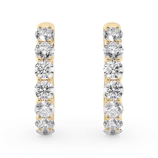 Rivera Hoops Earrings 1.54CTW Lab Diamond 14K Yellow Gold