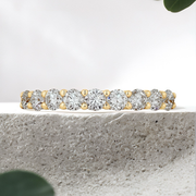 LUCCE RIVERA™ Ida 9-Stone Round 0.54ctw Natural Diamond 18K Yellow Gold