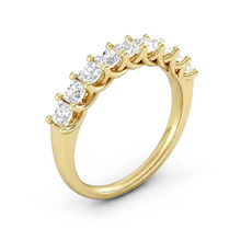 Load image into Gallery viewer, Lucce Rivera 9-stone Princess 0.90ctw Lab Diamond 14K Yellow Gold
