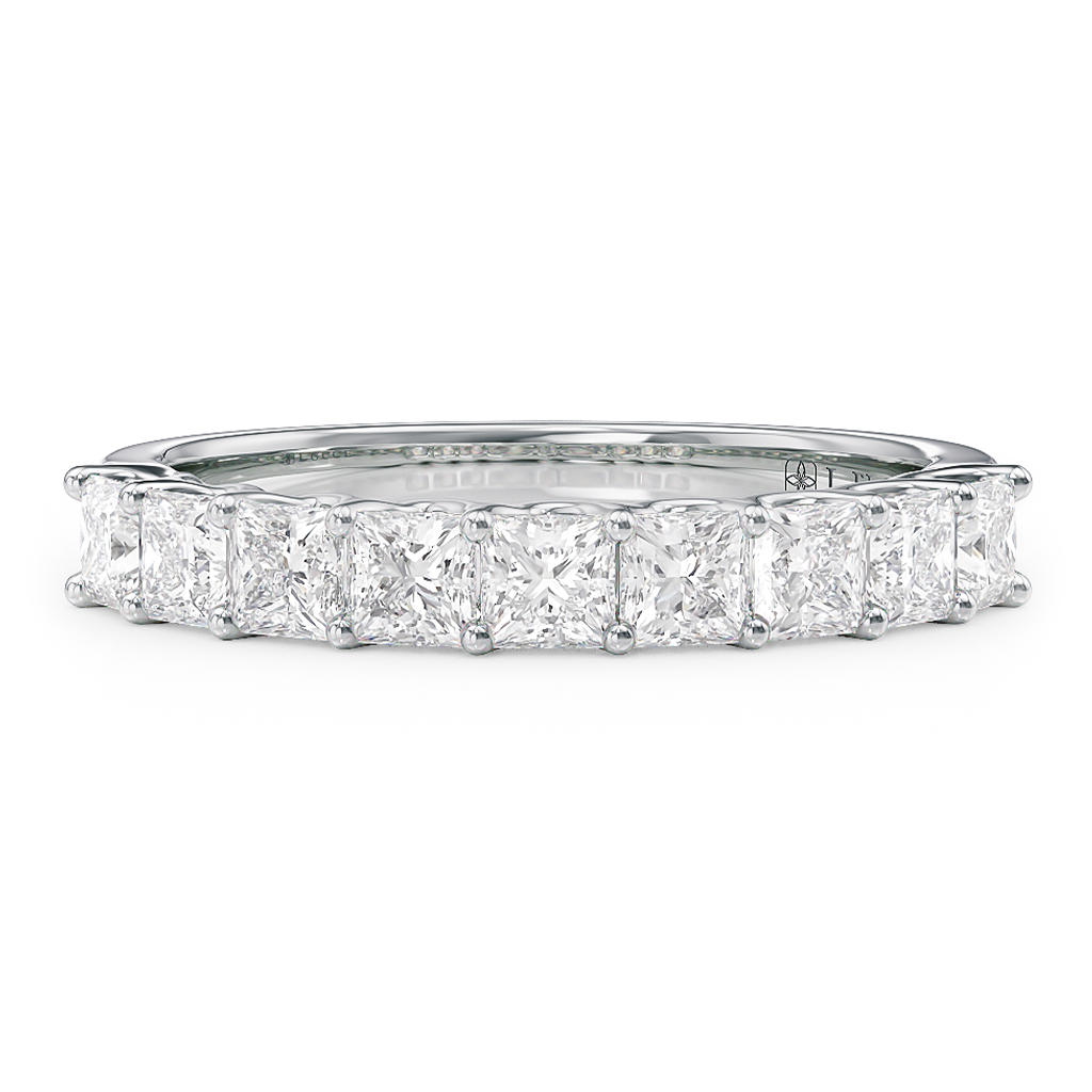 Load image into Gallery viewer, LUCCE RIVERA™ 9-stone Princess 0.90ctw Lab Diamond 14K White Gold
