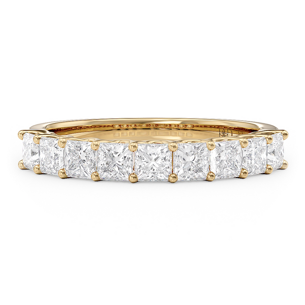 LUCCE RIVERA™ 9-stone Princess 0.90ctw Lab Diamond 14K Yellow Gold