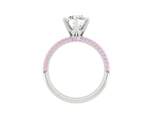 Load image into Gallery viewer, Lab Diamond Engagement Ring with pink diamonds in the band
