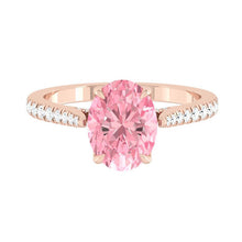 Load image into Gallery viewer, Azalea Pavé Oval Rosé Pink Diamond
