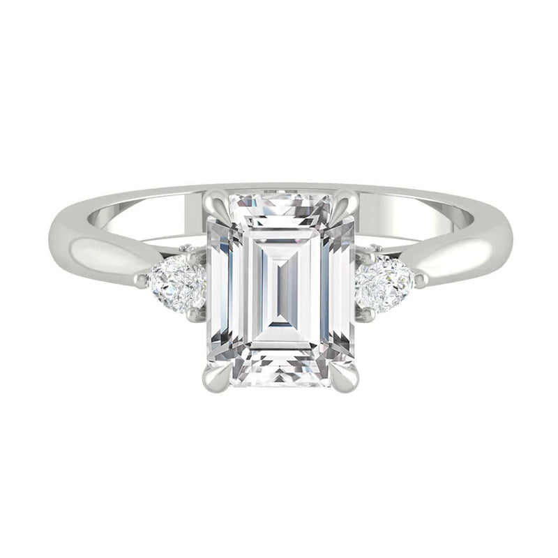 Lucce Sophia Emerald Lab Diamond 1.25ct D VVS2 Ex IGI 14K White Gold
