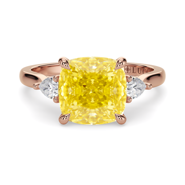Lucce Sophia Cushion Sunburst Yellow Diamond