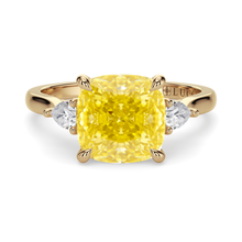 Load image into Gallery viewer, Lucce Sophia Cushion Sunburst Yellow Diamond
