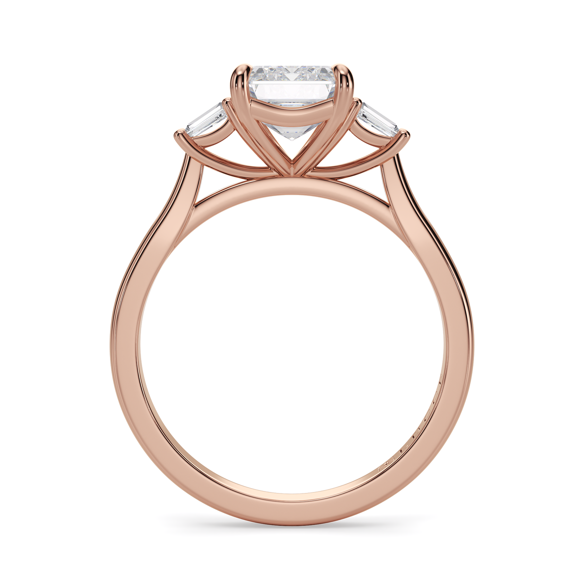Load image into Gallery viewer, LUCCE Cathedral Three Stone Radiant Diamond Engagement Ring in Gold or Platinum
