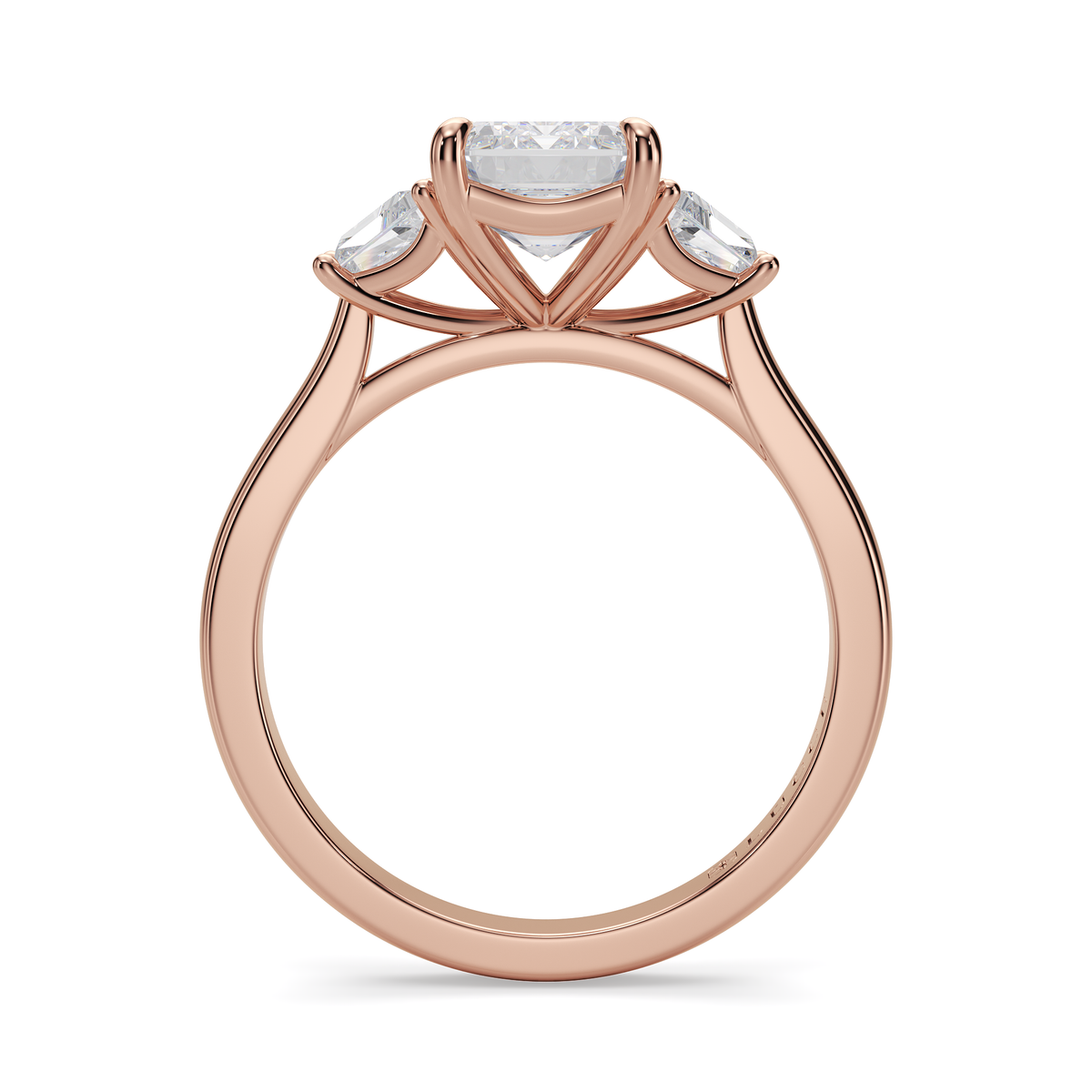 Load image into Gallery viewer, LUCCE Cathedral Three Stone Radiant Diamond Engagement Ring in Gold or Platinum
