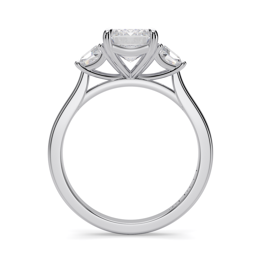 Load image into Gallery viewer, LUCCE Cathedral Three Stone Radiant Diamond Engagement Ring in Gold or Platinum
