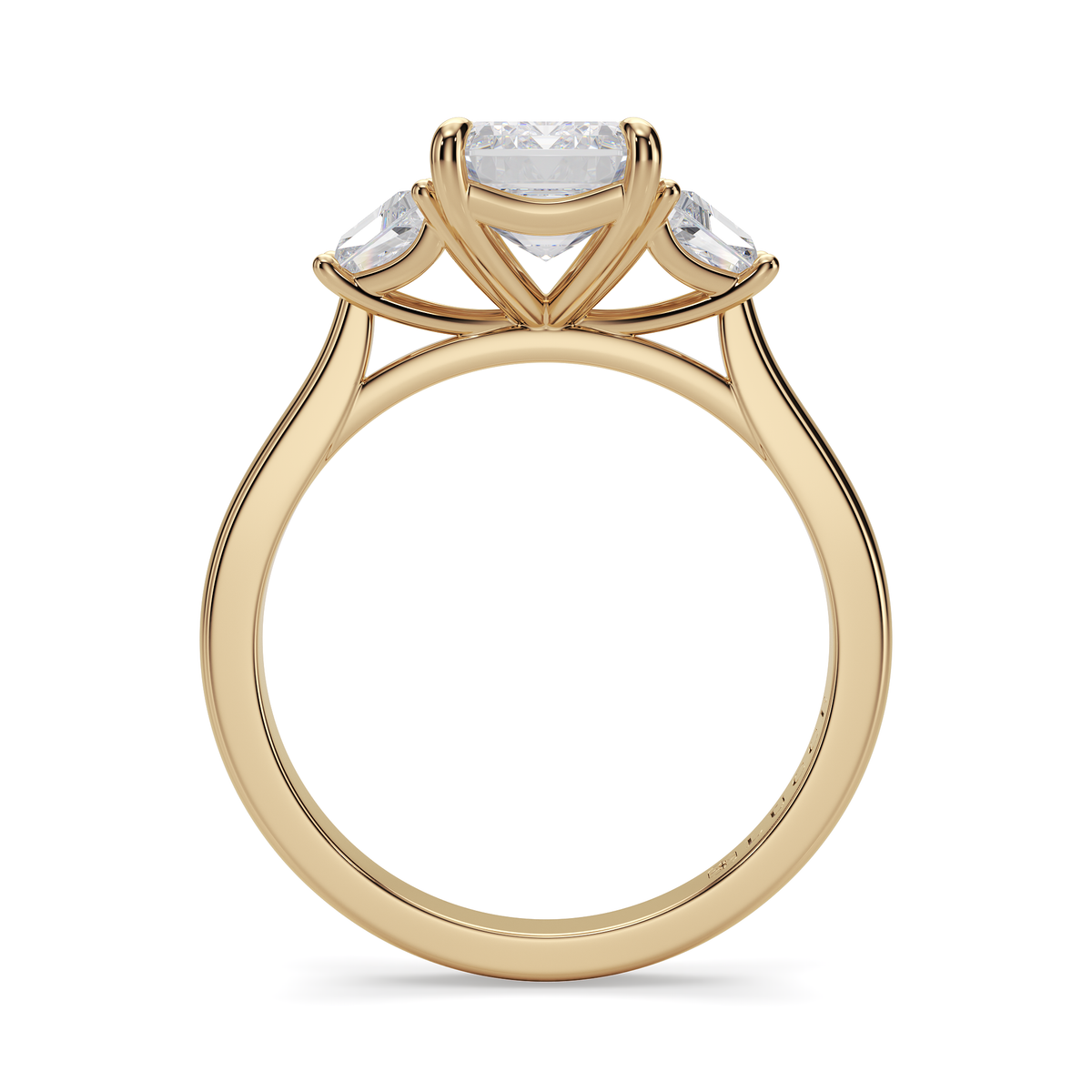 Load image into Gallery viewer, LUCCE Cathedral Three Stone Radiant Diamond Engagement Ring in Gold or Platinum

