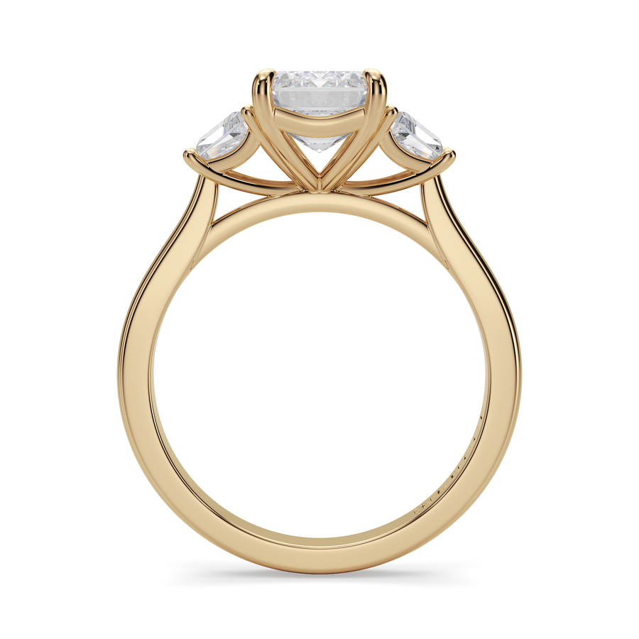 Load image into Gallery viewer, LUCCE Cathedral Three Stone Radiant Diamond Engagement Ring in Gold or Platinum
