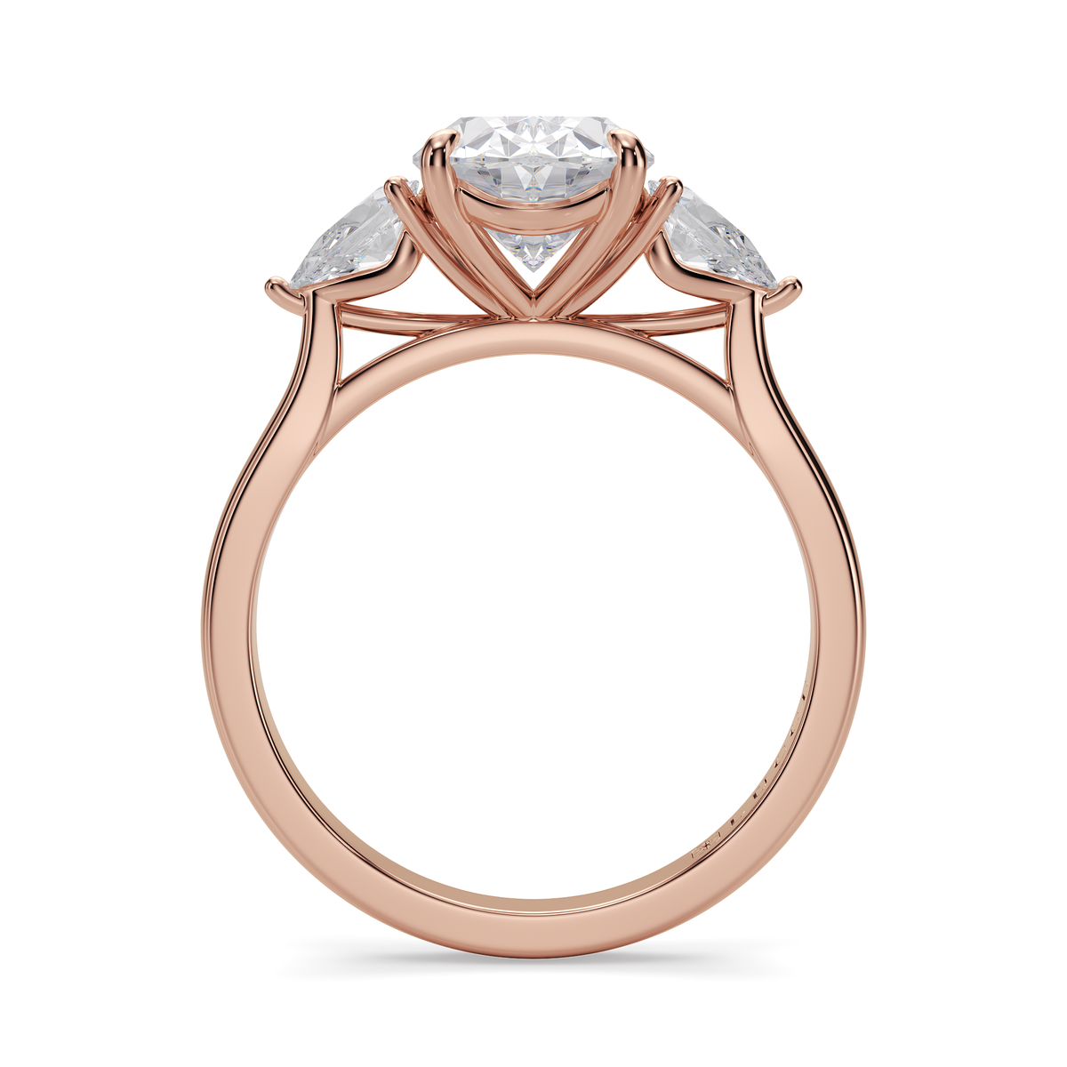 Load image into Gallery viewer, LUCCE Cathedral Three Stone Oval Diamond Engagement Ring in Gold or Platinum
