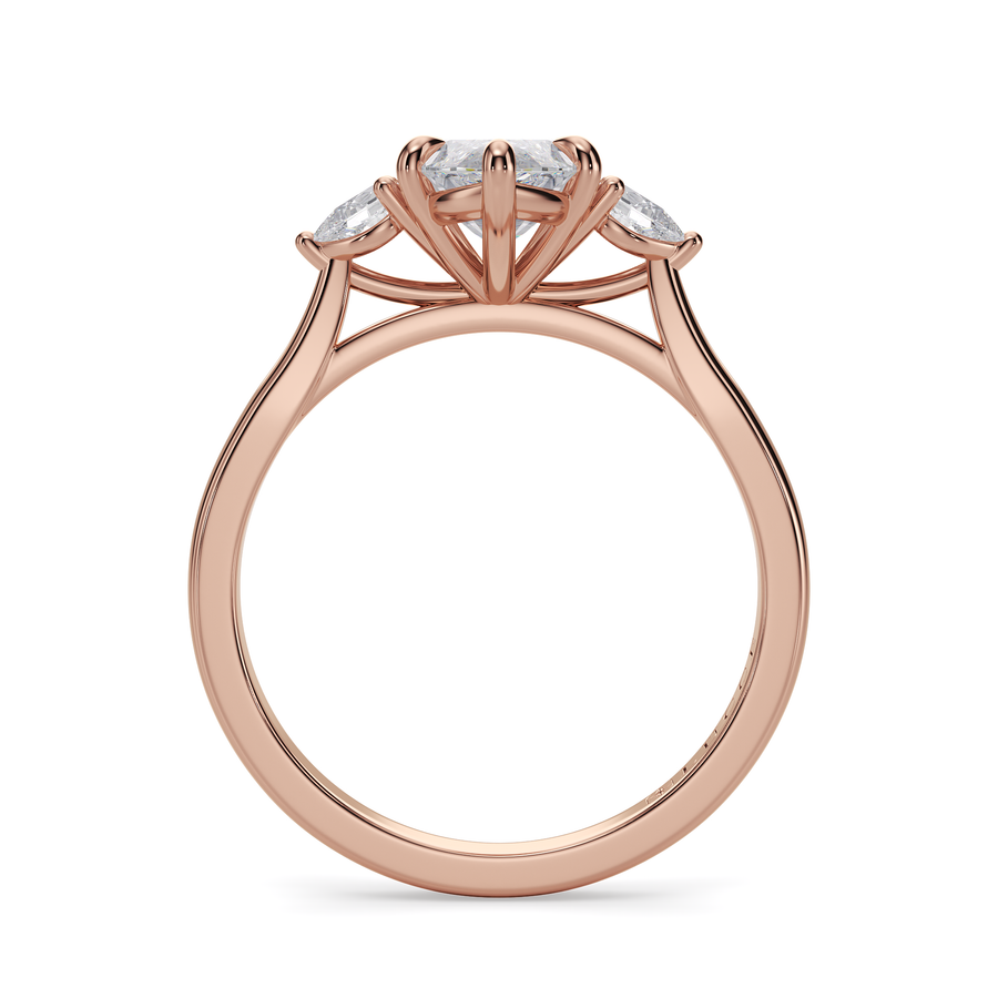 Load image into Gallery viewer, LUCCE Cathedral Three Stone Marquise Diamond Engagement Ring in Gold or Platinum
