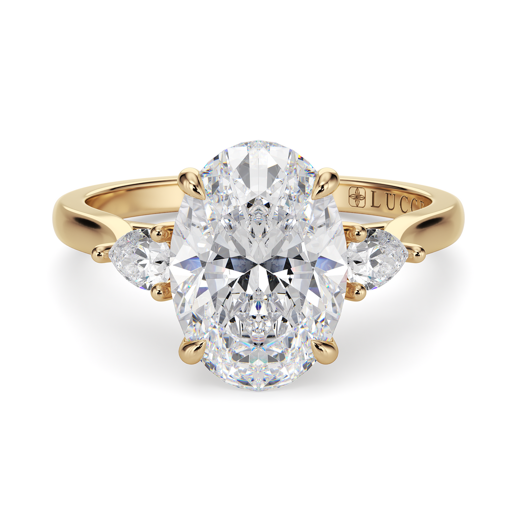 Lucce Sophia Oval Lab Diamond 1.04ct D VVS2 IGI 14K Yellow Gold