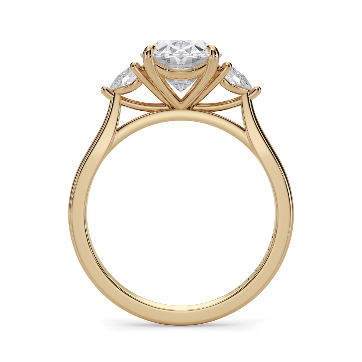 Load image into Gallery viewer, LUCCE Cathedral Three Stone Oval Diamond Engagement Ring in Gold or Platinum
