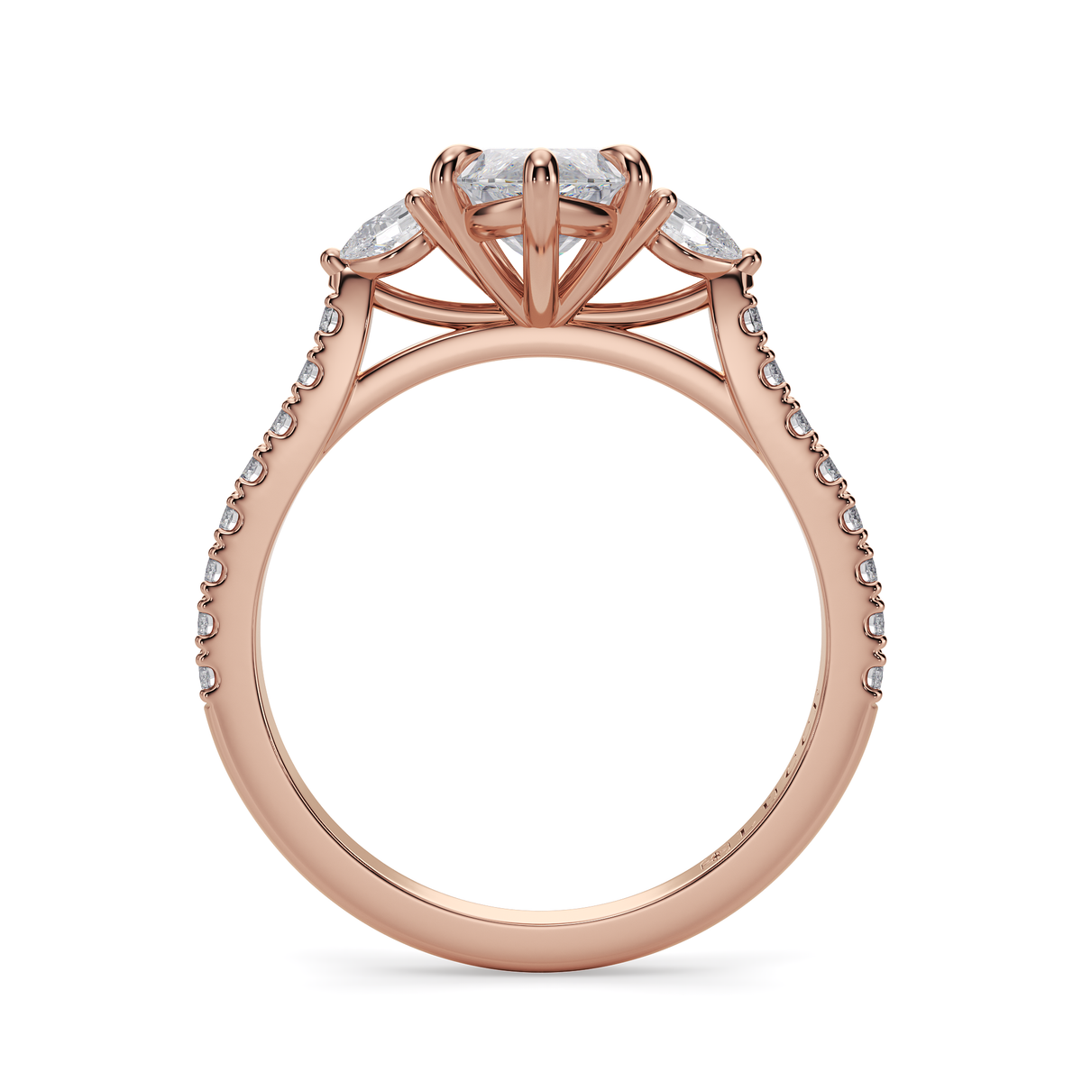 Load image into Gallery viewer, LUCCE Pavé Cathedral Three Stone Marquise Diamond Engagement Ring in Gold or Platinum
