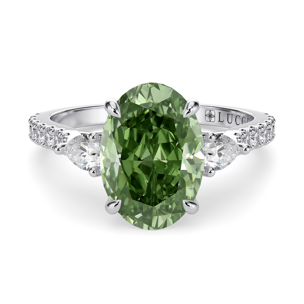 LUCCE SOPHIA™ Pavé Oval VERDANT™ Green Diamond
