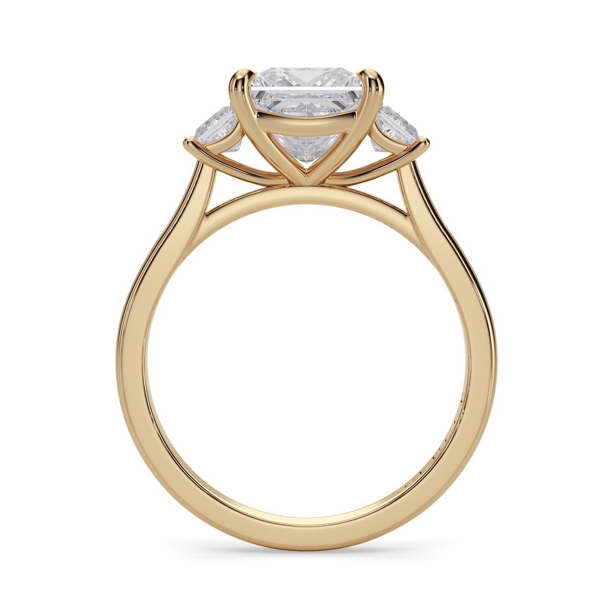 Load image into Gallery viewer, LUCCE Cathedral Three Stone Princess Diamond Engagement Ring in Gold or Platinum
