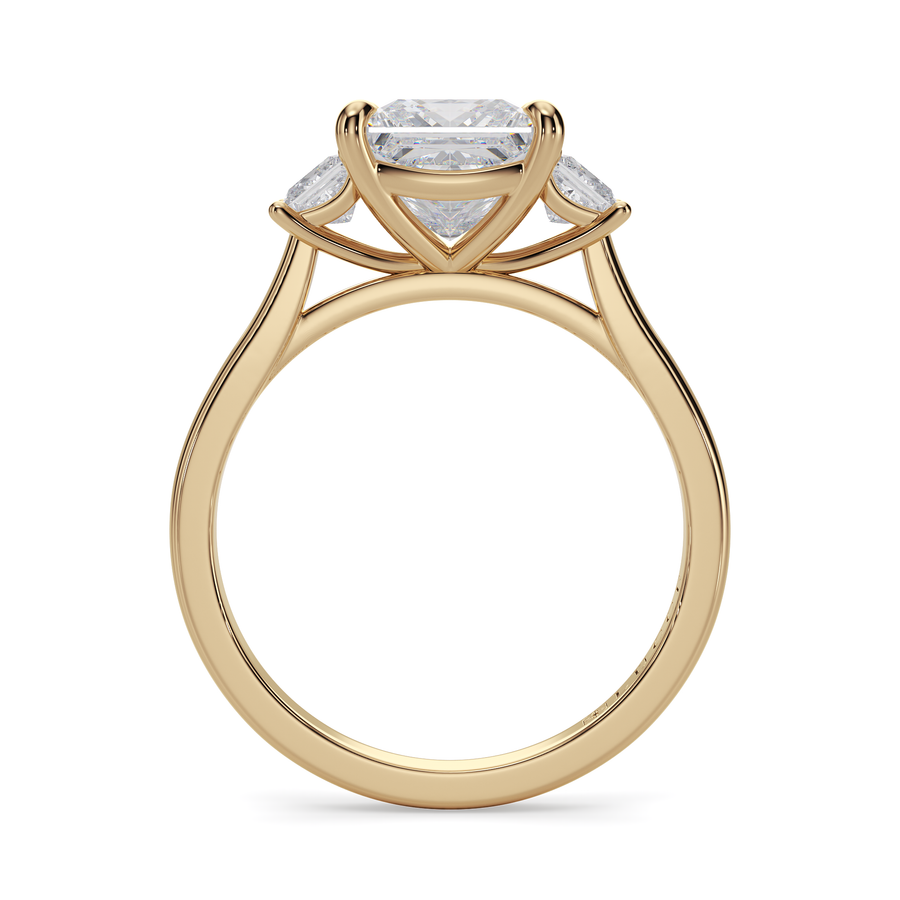Load image into Gallery viewer, LUCCE Cathedral Three Stone Princess Diamond Engagement Ring in Gold or Platinum
