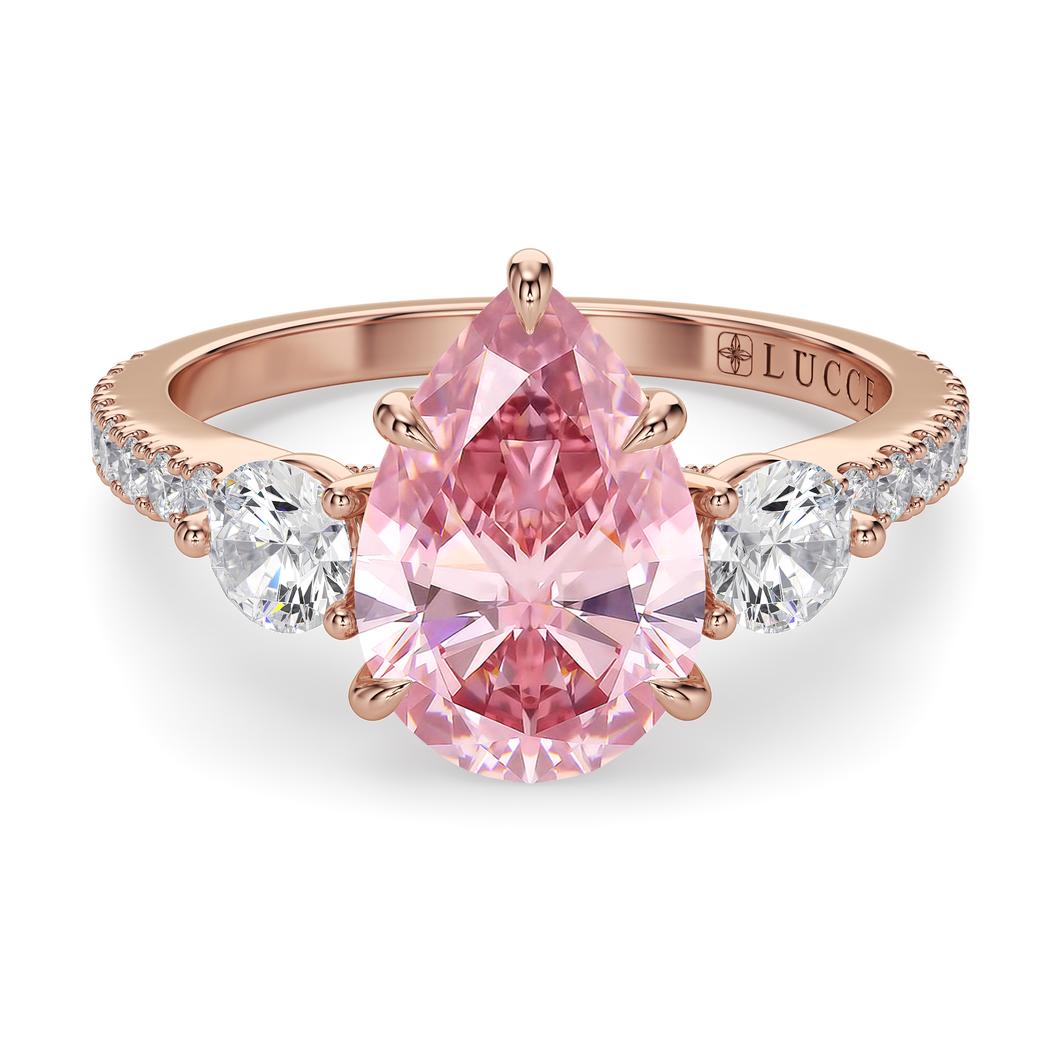 Lucce Sophia Siena Pavé Pear Rosé Pink Diamond