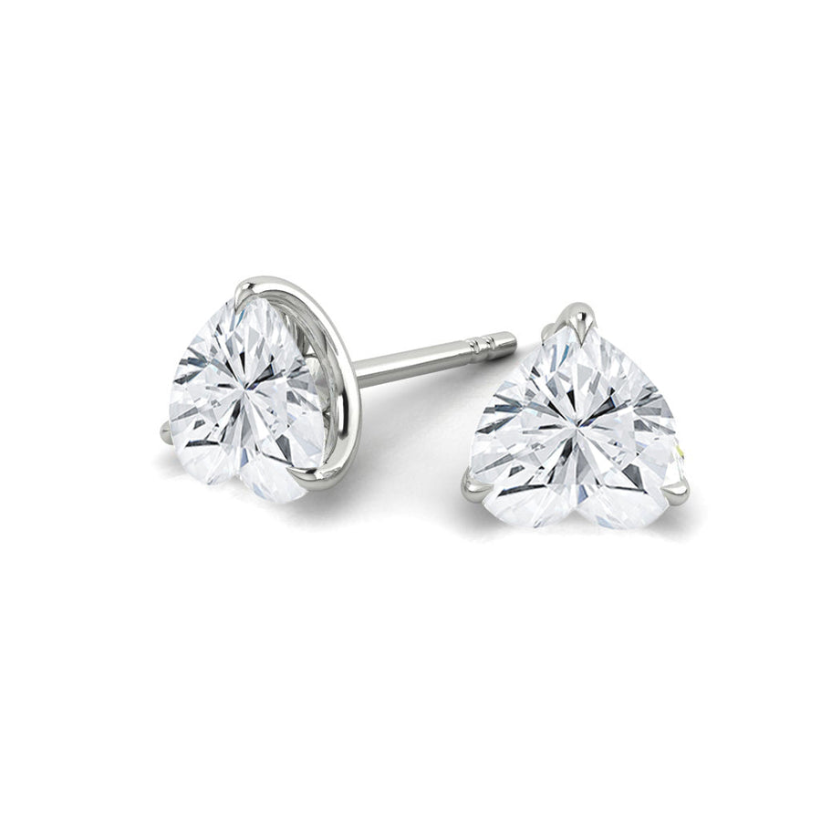 Load image into Gallery viewer, LUCCE JASMINE™ Heart Stud 2.00ctw Celeste Moissanite 14K White Gold
