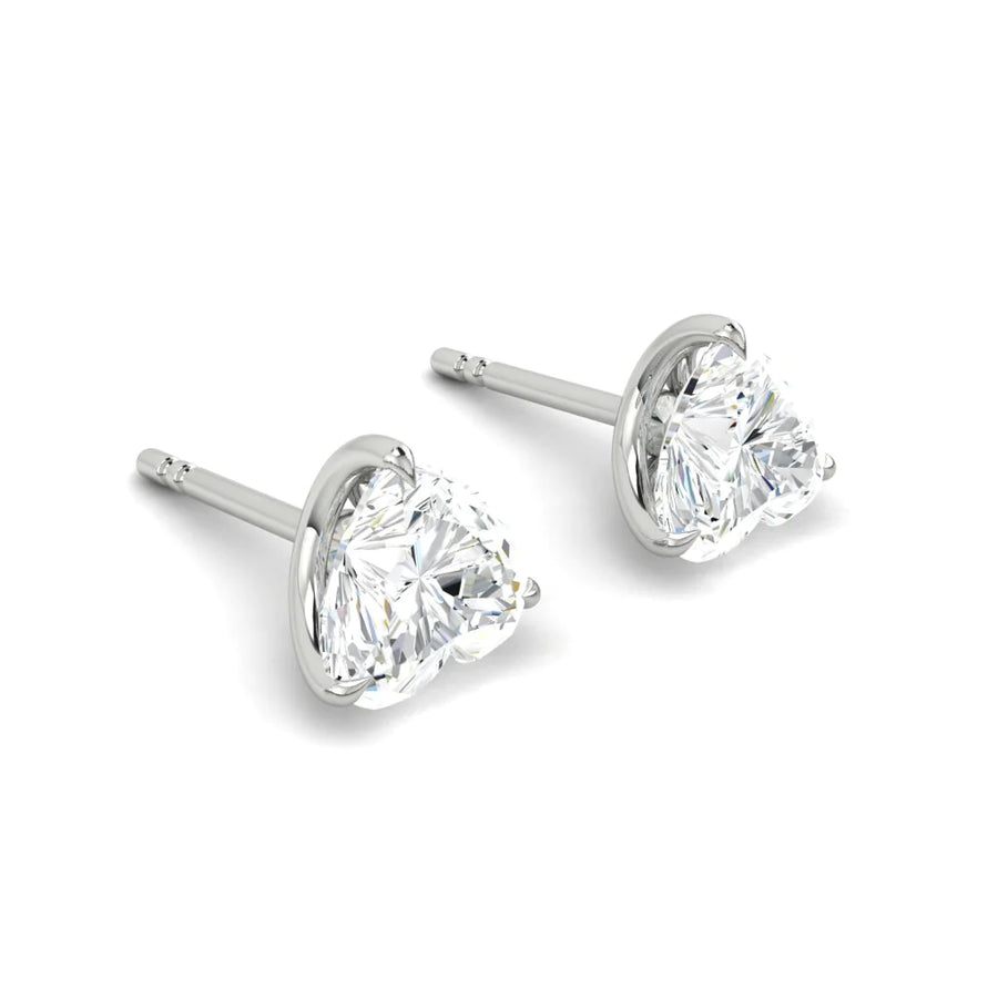 Load image into Gallery viewer, LUCCE JASMINE™ Heart Stud 2.00ctw Celeste Moissanite 14K White Gold
