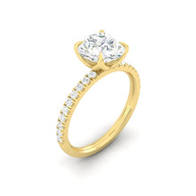 Load image into Gallery viewer, Lucce Lucia Pavé 4-Prong Round 1.00ct SUPERNOVA Moissanite 14K Yellow Gold
