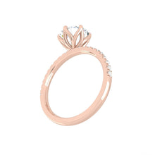 Load image into Gallery viewer, Lucce Lucia Pavé 6-Prong Round Moissanite
