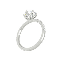 Load image into Gallery viewer, Lucce Lucia Pavé 6-Prong Round Moissanite
