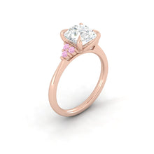 Load image into Gallery viewer, Pink Diamond Engagement Ring with accent stones Band
