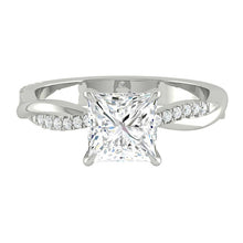 Load image into Gallery viewer, Lucce Tusciana Princess Lab Diamond 0.77ct D VVS2 Ex IGI 18K White Gold
