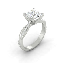 Load image into Gallery viewer, Lucce Tusciana Princess Lab Diamond 0.77ct D VVS2 Ex IGI 18K White Gold
