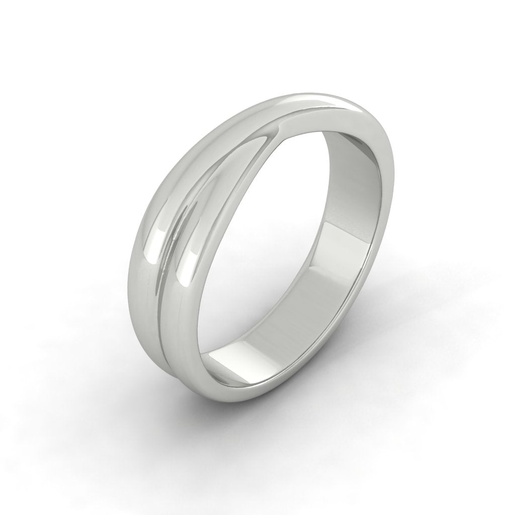 Load image into Gallery viewer, LUCCE Simple Mobius Unisex Wedding Band with Brushed or Polished Finish in Gold or Platinum
