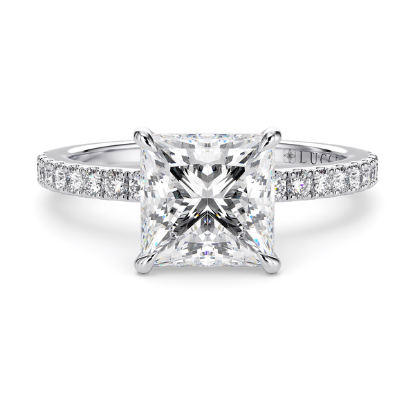 LUCCE VERONA™ Pave Princess Celeste Moissanite 1.00ct 14k White Gold