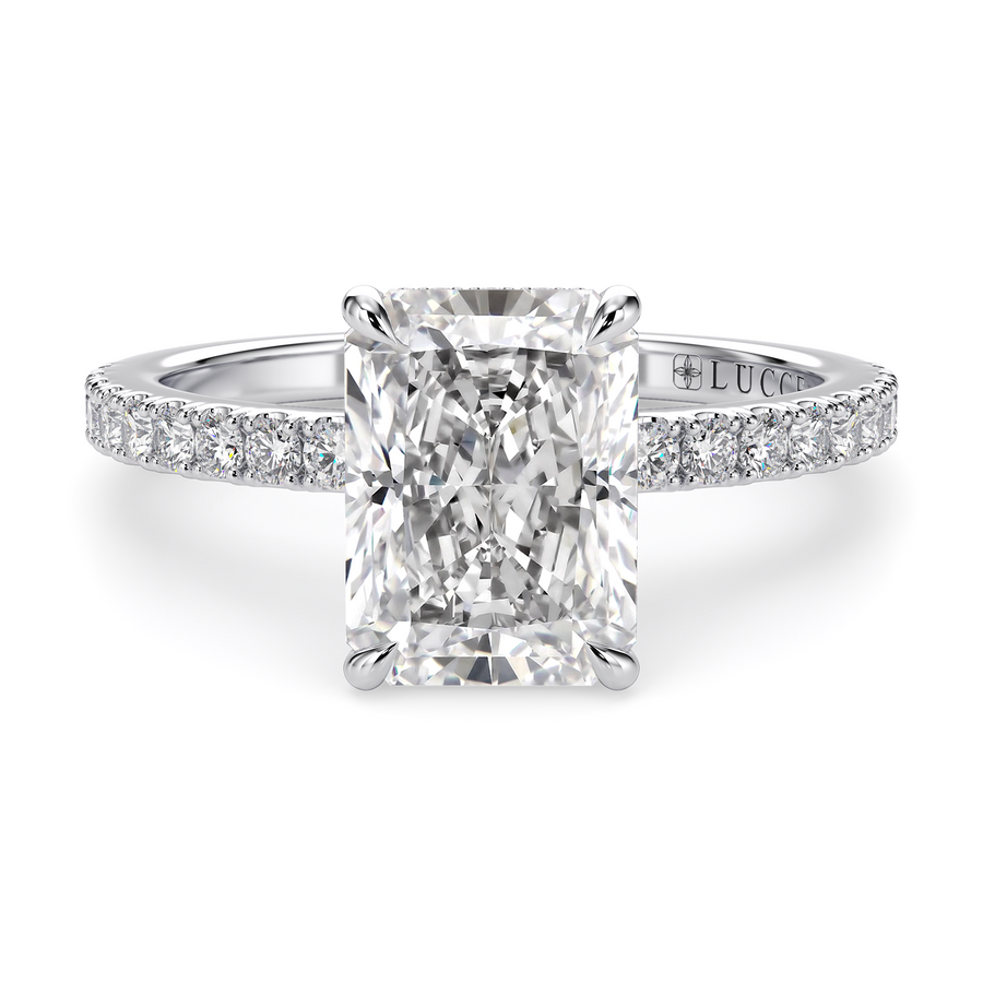 Load image into Gallery viewer, LUCCE VERONA™ Pavé Radiant Lab Diamond 1.47ct E VVS2 IGI Platinum
