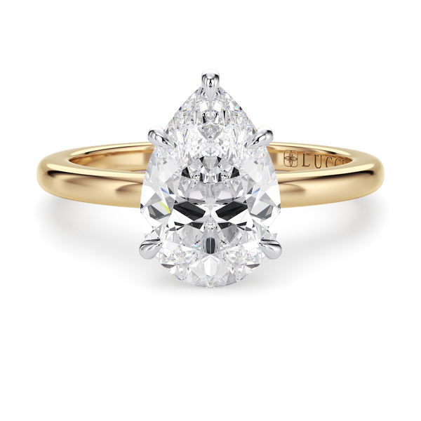 LUCCE VERONA™ Pear Natural Diamond 0.50ct I VS1 GIA 18K Yellow Gold