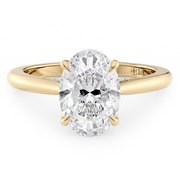 LUCCE CUSTOM AZALEA™ 4-Prong Oval Lab Diamond 2.49ct D VVS2 IGI 14K Yellow Gold