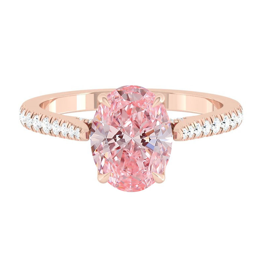 Azalea Pavé Oval Rosé Pink Diamond